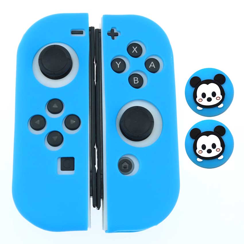 JCD-funda protectora de silicona suave + tapas de Joystick para Nintendo Switch NS NX Joy-Con, 1 Juego