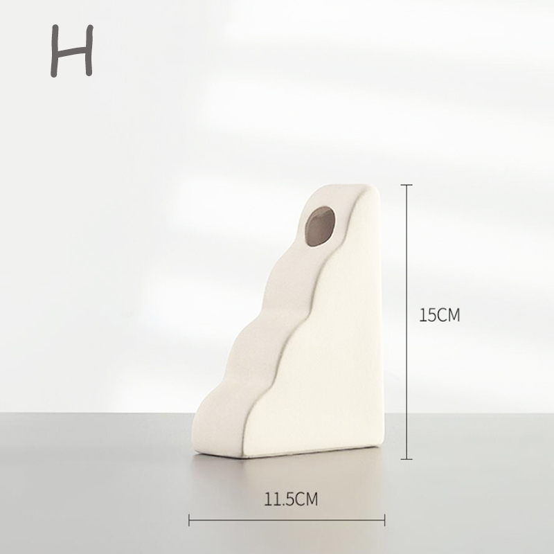 Ceramics Vase Home Decor Flower Vase Modern Geometric Abstraction Decorative Vases Room Decor Flower Pot Wedding Decoration: H