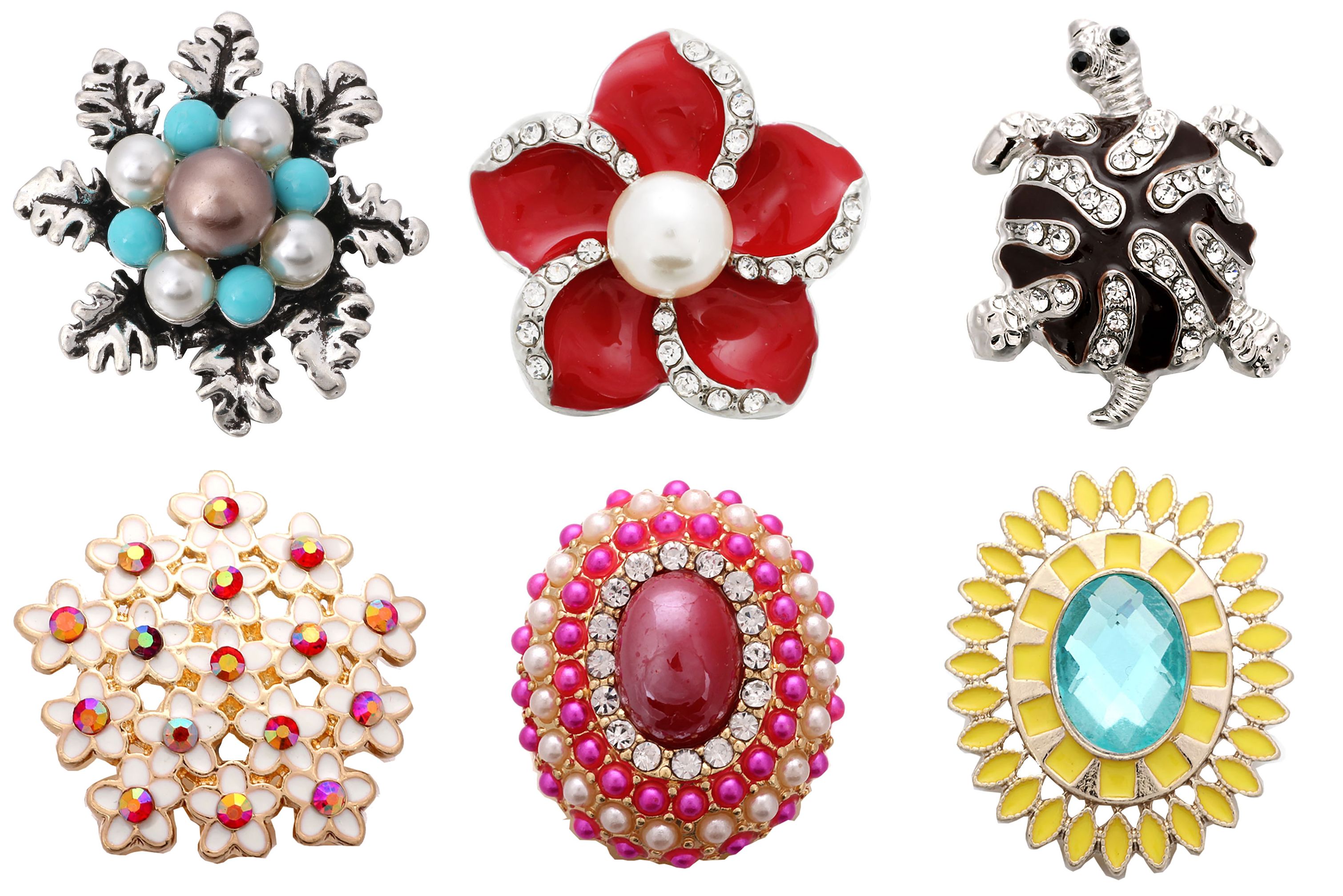 6 pièces/lot gros bouton pression bijoux mixte métal 18mm bouton pression strass pour 20mm 18mm bouton pression Bracelet bijoux: 11
