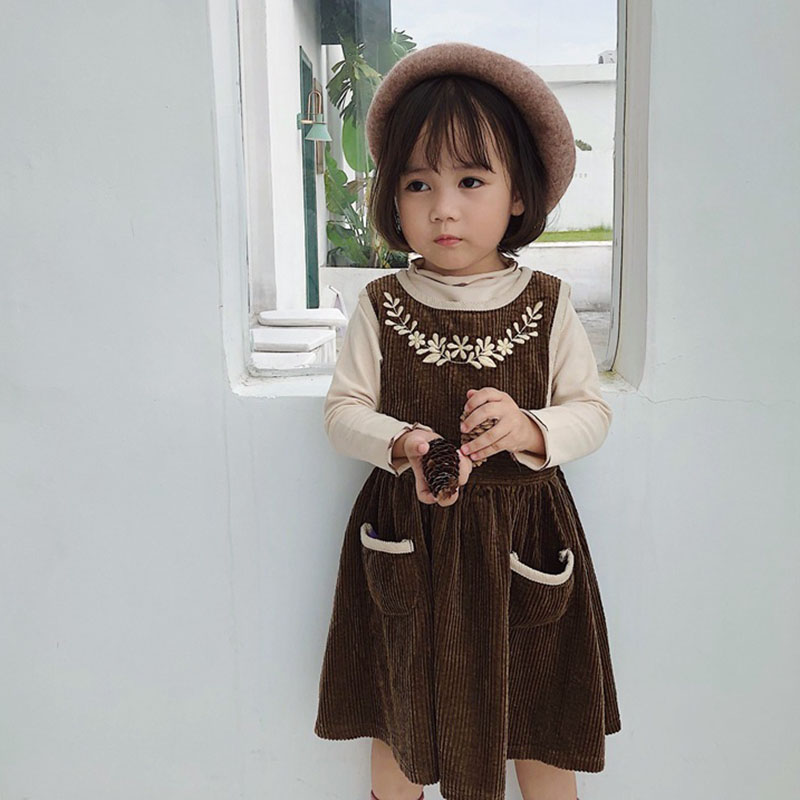 Toddler Girl Winter Vintage Embroidered Dress Cara... – Grandado