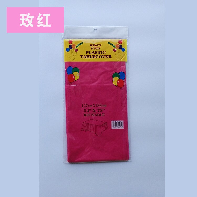 10pcs Disposable tablecloth party tablecloth PE waterproof plastic birthday dessert table plain color banquet tablecloth: red