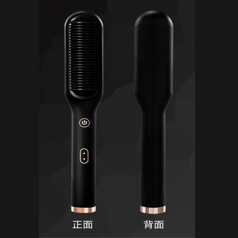 Lisseur électrique 2 en 1, peigne chauffant, à Air , Ions négatifs, pour cheveux, 140-210 ℃, sèche-cheveux, outils de coiffure: Black / LES USA