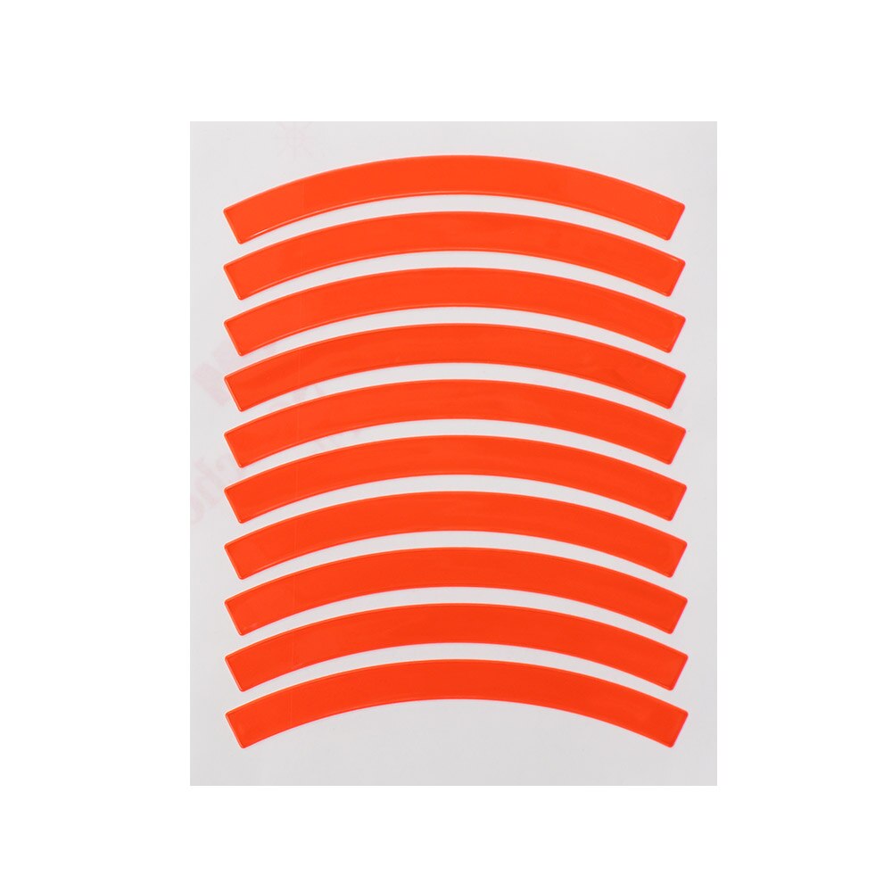 10 sztuk wioślarz odblaskowe naklejki wodoodporna opona aplikacja taśma bezpieczeństwa jasne paski koło rowerowe dla dzieci wioślarz równoważny: Pomarańczowy