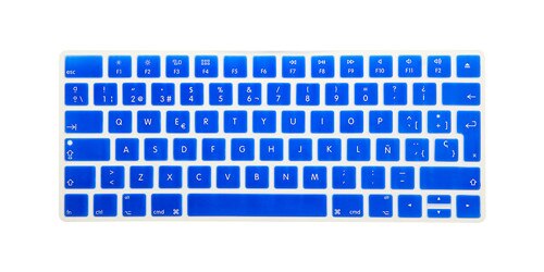 Spanish Language Silicone Keyboard Cover Skin for Apple Magic Keyboard Wireless Bluetooth MLA22LL/A A1644 European ISO Layout: darkblue