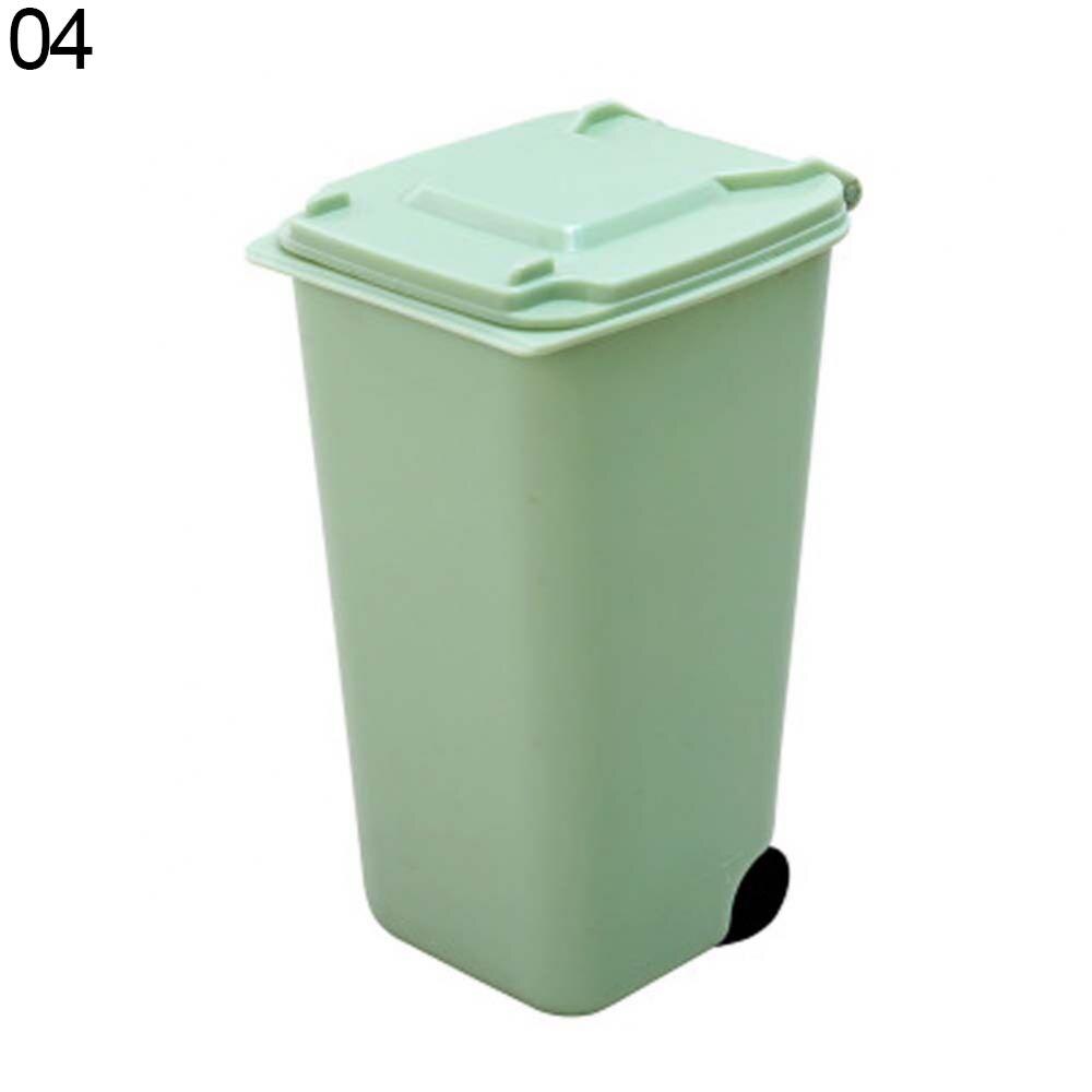 Mini Waste Bin Desktop Storage Box Home Garbage Basket Container Table Trash Can Swing Cleaning Barrel Desk Organizer Storage: 04