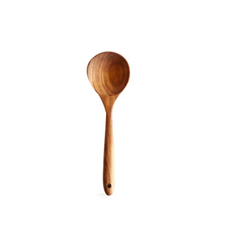 Teak löffel mit lange griff Sieb nicht-Stock Pfanne holz schlitz löffel spezielle spachtel löffel für Pfanne massivholz reis löffel: Löffel 24x7cm