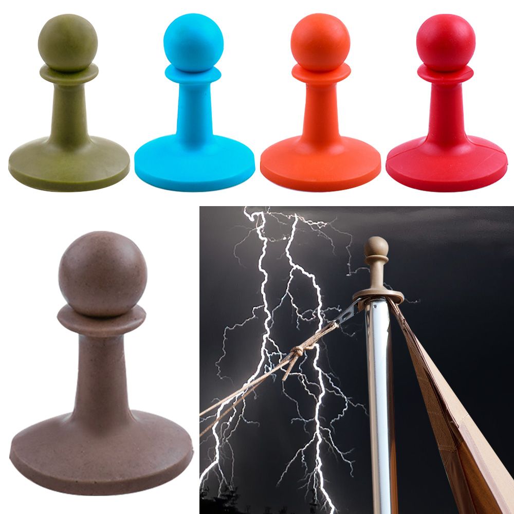 4 Pcs/Set Outdoor Camping Camping Tent Poles Awning Rod Support Bar Lightning Proof Anti-Thunder Cap Protection Cap