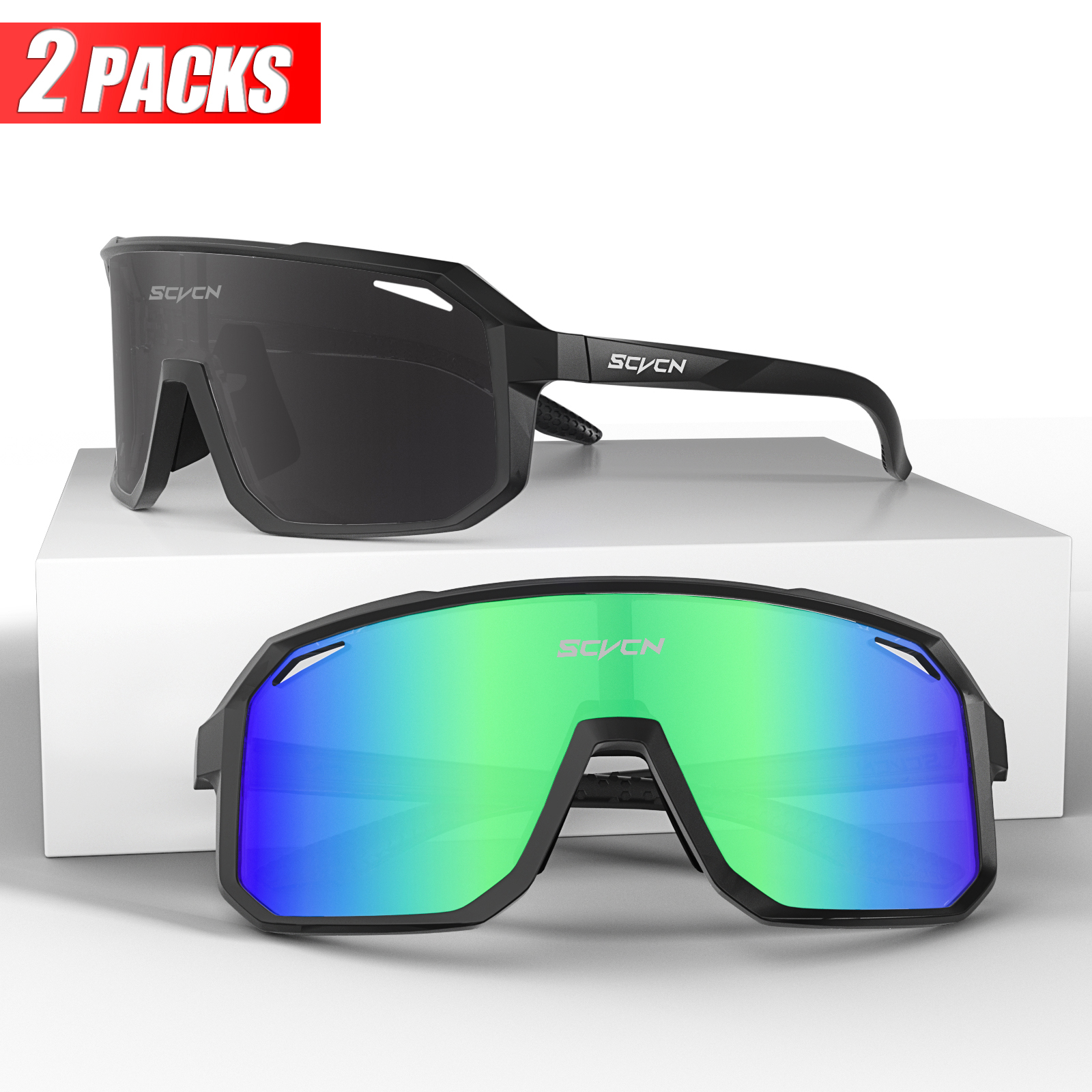 SCVCN Sport Männer UV400 Sonnenbrille Radfahren Gläser Runing Cycl Camp Bike Brillen MTB Outdoor Brille Fahrrad Frauen Jagd: Gold