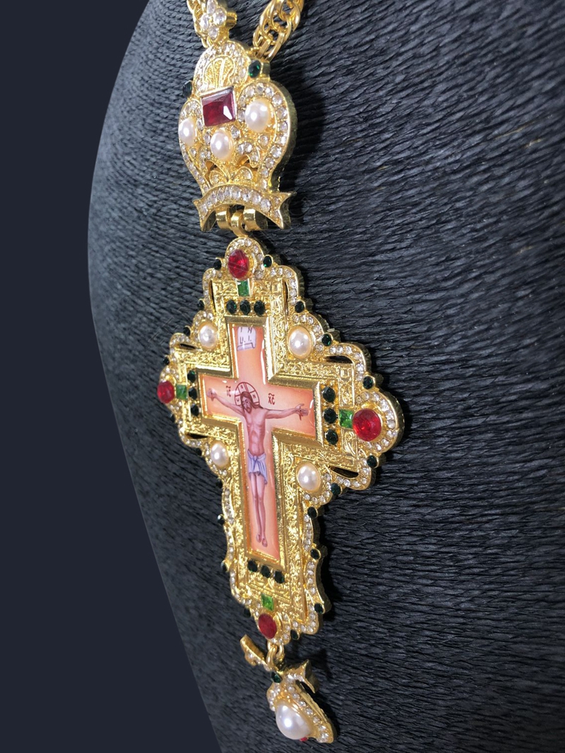 Zilver borstvinnen cross Christelijke kerk colden priester kruisbeeld Orthodoxe doop religieuze pictogrammen