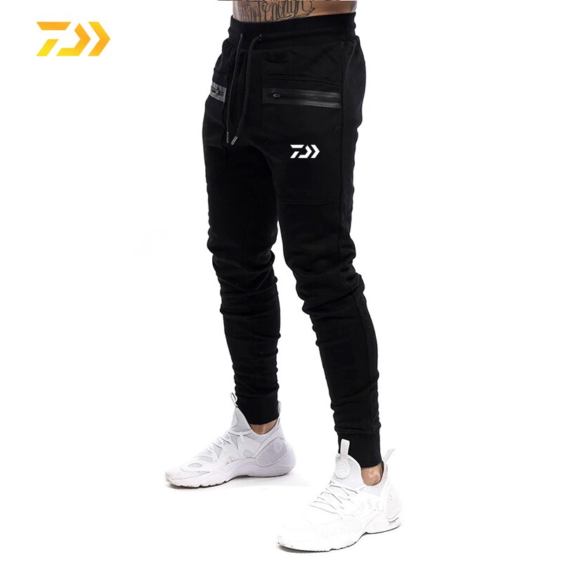 Mannen Herfst Winter Daiwa Joggingbroek Fitness Heren Kleding Broek Sport Vissen Kleding Casual Vissen Broek Broek Mannen: Black / Xl