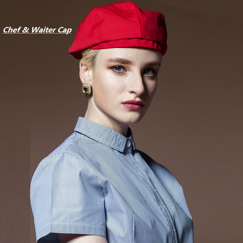Casquette de travail pour homme, Chef, serveur et serveuse, chapeau béret, 4 couleurs, uniforme de travail, accessoire casquette S2, Restaurant, garde-manger et hôtel
