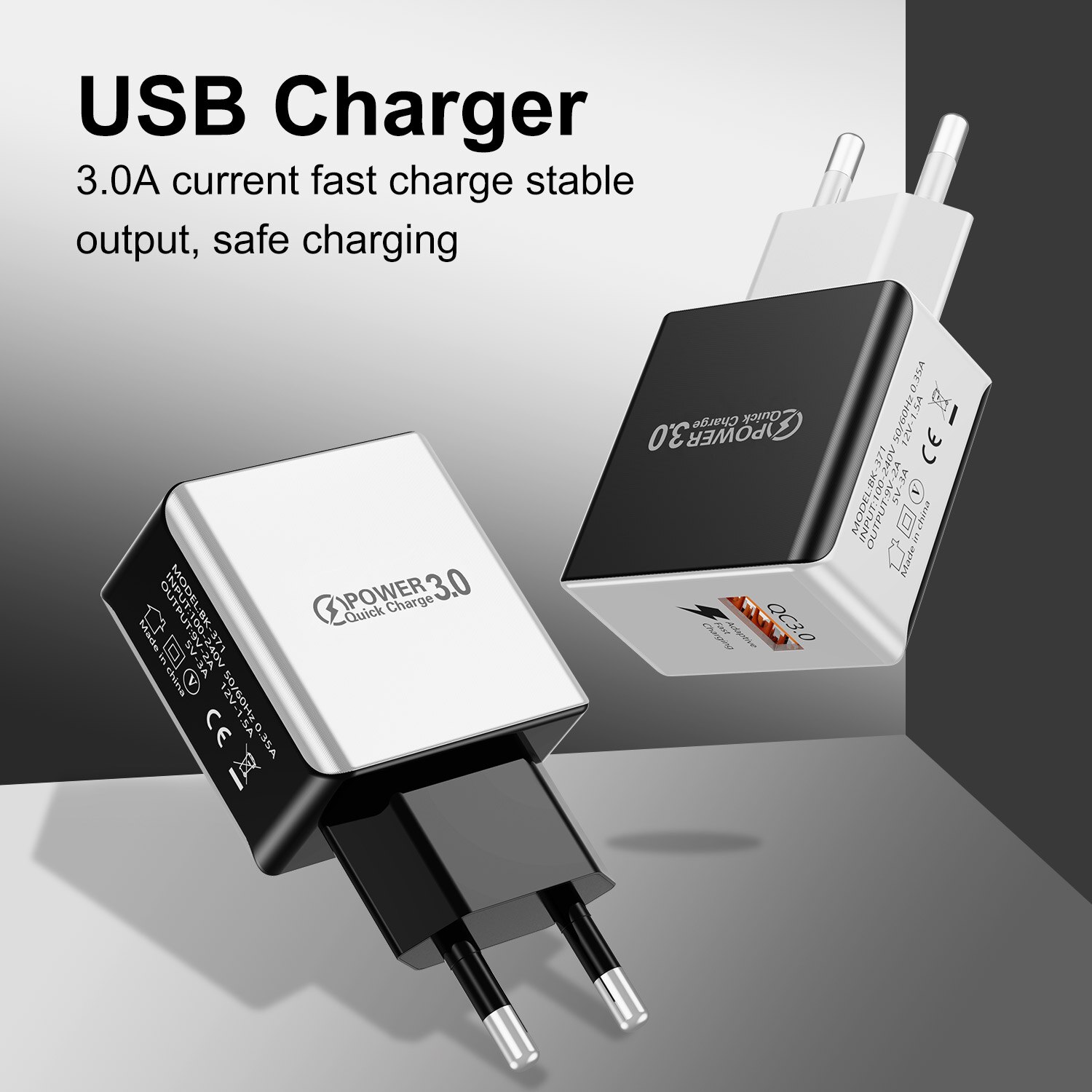 GTWIN 3A Quick Charge 3.0 USB Charger EU US Wall Mobile Phone Charger Adapter for iPhone QC3.0 Fast Charging for Samsung Xiaomi