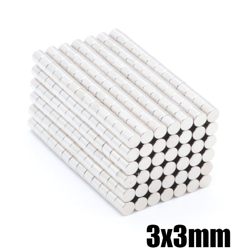 800 stuks 3 x 3 mm mini super zeldzame aarde schijf neodymium magneet 3 * 3mm proces ronde magneet ndfeb magneet magnetische magneet