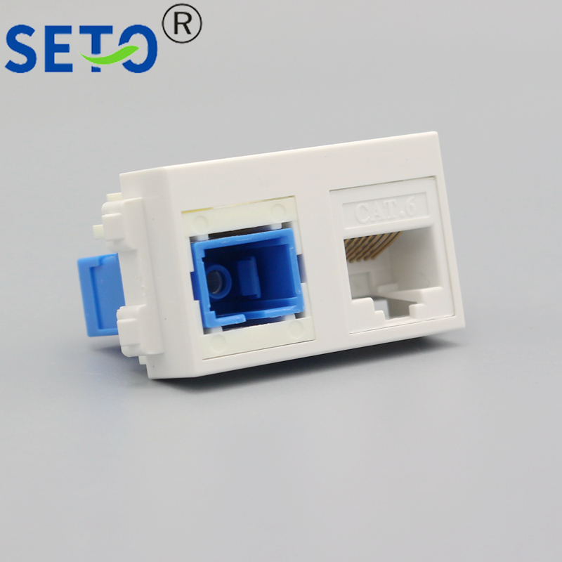 SeTo Glasvezel SC Module Gigabit RJ45 Cat6 Netwerk Lan Module Connector Keystone Voor Wandplaat Socket