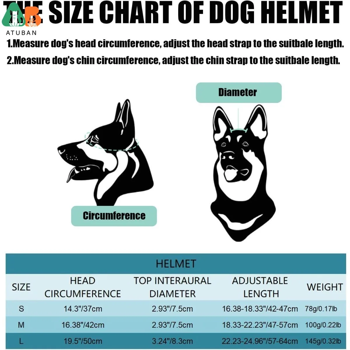 ATUBAN Cool Pet Motorcycle Helmet - Lightweight Goggles & Ear Holes , Stylish Protection for Small Dogs Riding & Driving