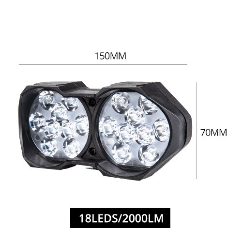 VooVoo, accesorios Led para vehículo, para motocicleta eléctrica, faro delantero para coche, Lámpara de trabajo, 6500K, accesorios eléctricos para bicicleta todoterreno: 18 LED