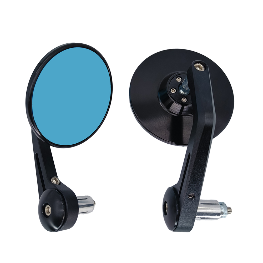 Rodada motocicleta 7/8 "guiador barra final retrovisor espelhos laterais de alumínio para universal cafe racer scooters moto acessórios