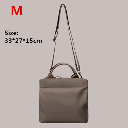 Casual woman's Briefcases High capacity material document Bag business trip A4 laptop phone Organize package Accessories supplie: Brown M