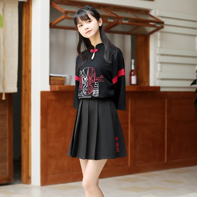 Blusa tradicional china Cheongsam, Top Tang, camisa asiática, ropa de calle informal para chica, Harajuku, Qipao, ropa gótica para mujer