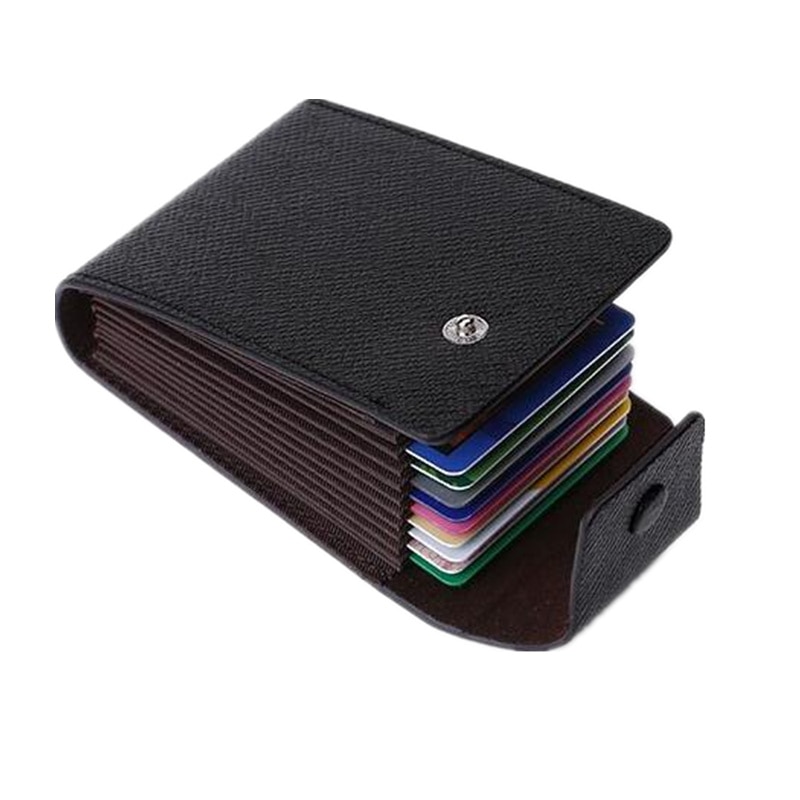 Purdored 1pc titular do cartão de visita de couro titular do cartão de visita unisex caso de cartão de crédito id de banco para moeda bolsa