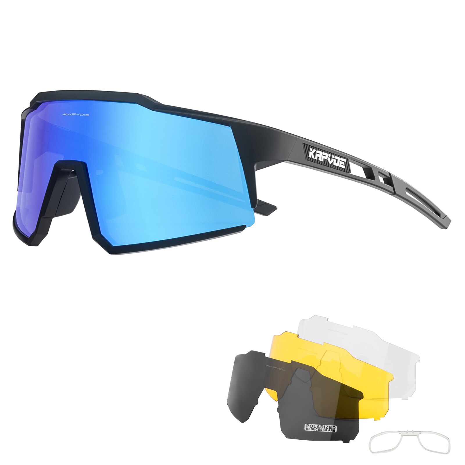 Kapvoe gafas de ciclismo polarizadas MTB gafas de bicicleta de carretera protección UV400 gafas de sol ultraligeras equipo de gafas deportivas: Rojo