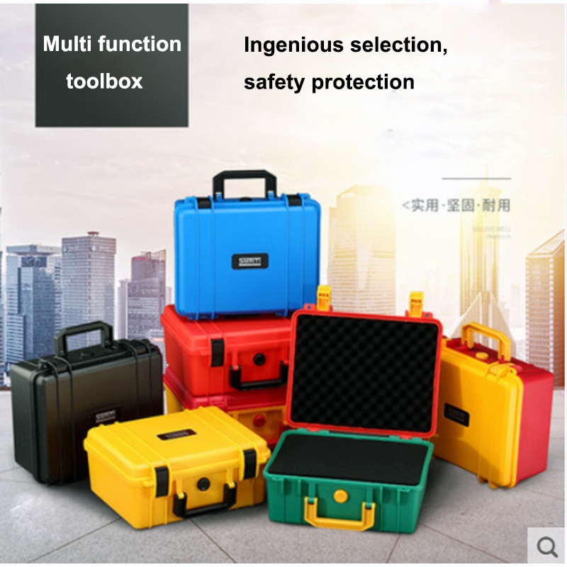 Protective case plastic case multi-function toolbox instrument box equipment packing tool case parcel post with pre-cut foam