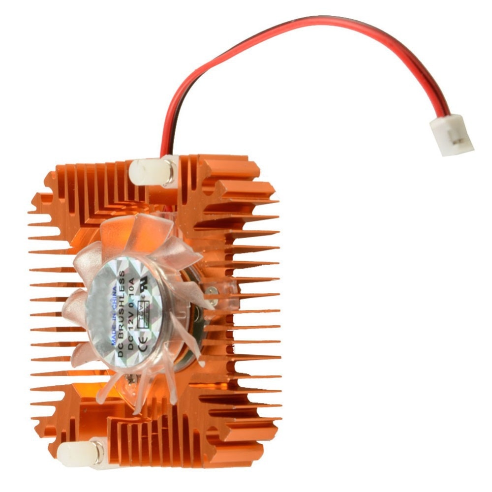 55mm 2 PIN Graphics Cards Cooling Fan Aluminum Gold Heatsink Cooler Fit For Personal Computer Components Fans Cooler