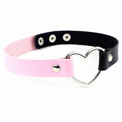 Harajuku Punk PU Leather Love Heart Collar Choker Necklace Goth Gothic Rock Trend Jewelry Birthday Party: m