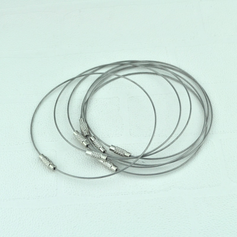 10pcs/lot 1mm Steel Wire Cable Cord Rope Chain Choker 9inch Silver Color Jewelry Bracelet Handmade DIY Findings Accessories