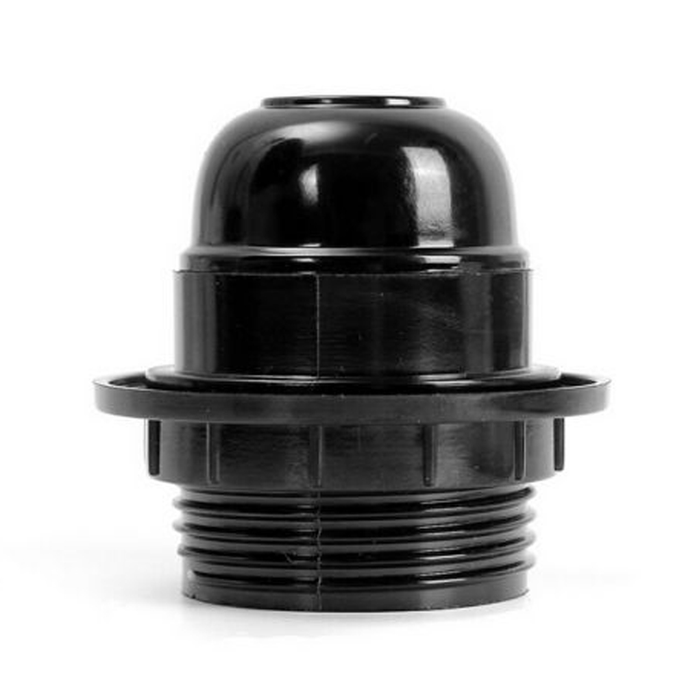 1PC 250V Small E27 Screw Light Bulb Holder Pendant Socket Lampshade Collar Ring Lamp Holder: Black