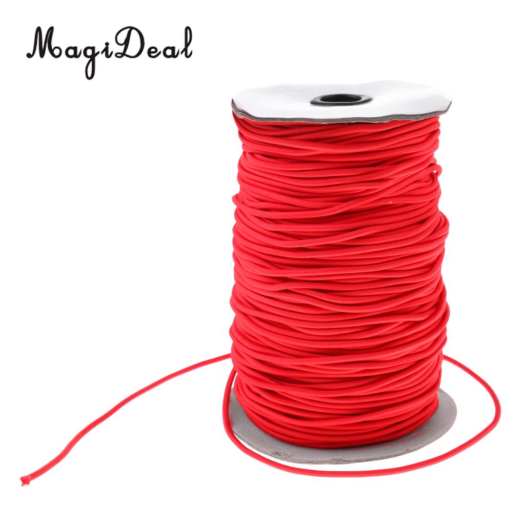 MagiDeal 3mm Elastic Bungee Cord Marine Grade Shock Rope Stretch Band Tie Down Kayak Boat Tent Poles Tarpaulin - Various Length: 100m Red