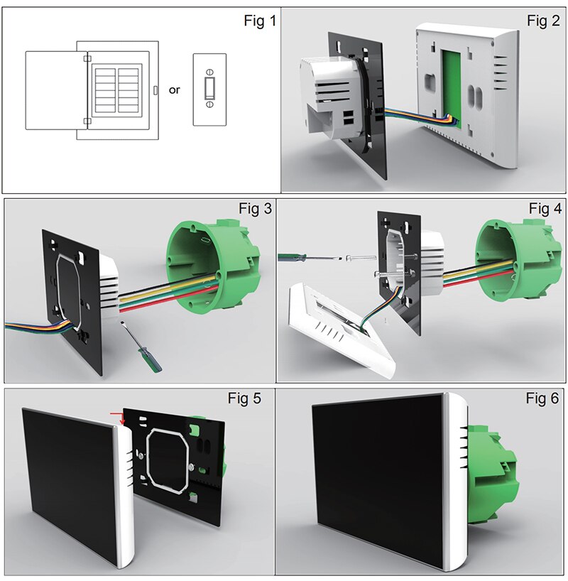 Wireless Thermostat Touch Screen Programmable Temperature Controller for Room Heating with Gas Boiler and Actuator with Tuya