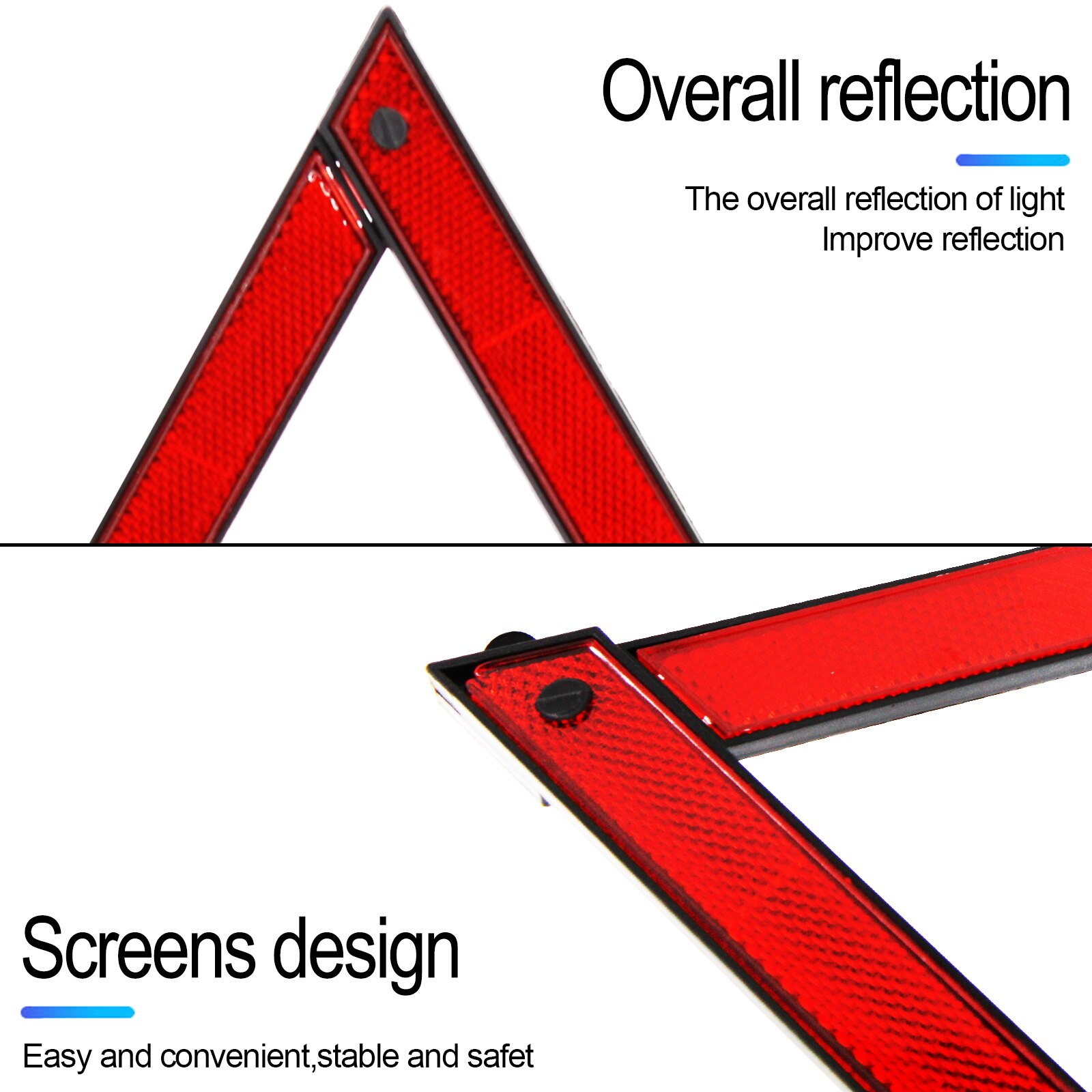 Reflector de señal de parada plegable para coche, triangular de advertencia de averías de emergencia, reflectante rojo, trípode de seguridad para coche