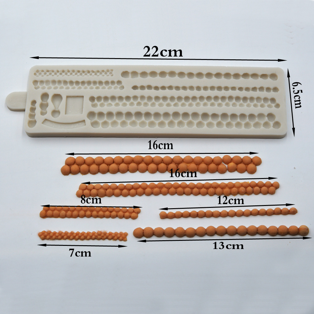 22*6.5cm perlekanter silikon kakeform matt 3d perleformer fondant kakedekor sukker håndverksverktøy bakeverktøy  k271