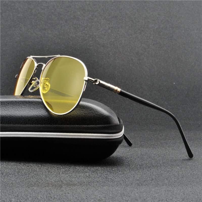 neue Pilot Nachtsicht Sonnenbrille Männer Gelb Objektiv Klassische Sonnenbrille Frauen Legierung Polarisierte Fahren Brillen FML
