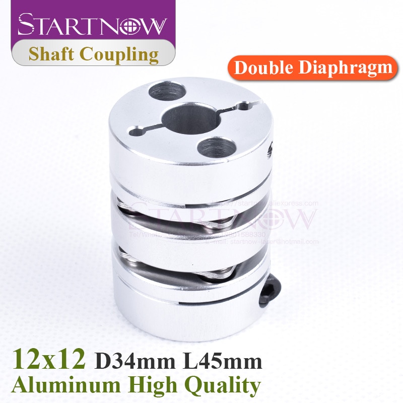 Double Diaphragm Shaft Coupling Disc Electric Coupler Bore 12x12mm D34mm L45mm For Screw Rod Stepper Servo Motor Encoder