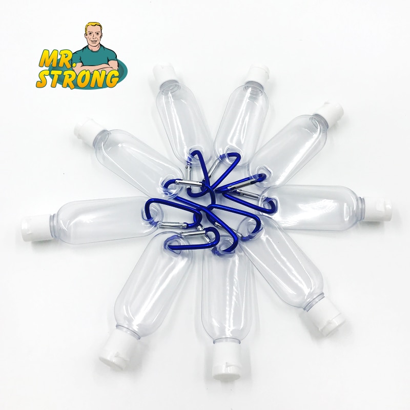 10 st/lot 30ml 60ml tomma påfyllningsbar flaska med nyckelring resa genomskinlig plast parfym min lilla flaska