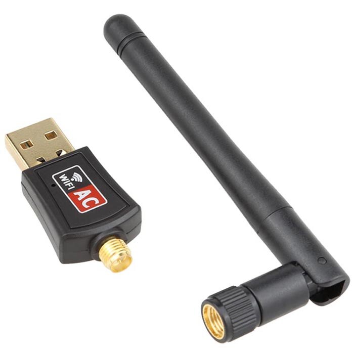 802.11b/ g / n / ac dual band 600 mbps rtl 8811cu trådløs usb wifi adapter dongle med 2.4g & 5.8g ekstern wifi antenne til android
