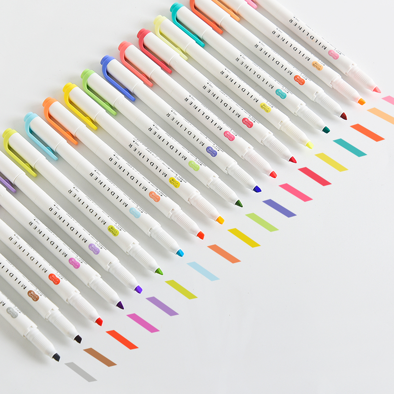 Zebra Mildliner Pastel Highlighters WKT7 Text Marker Japanese Stationery