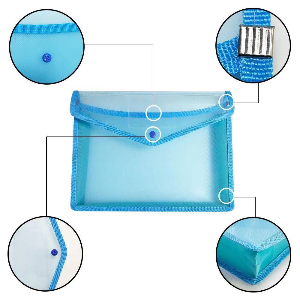 A4 Transparent Plastic File Bag with Closure Expandable Envelope Wallet Office File Folder for School Office Organization
