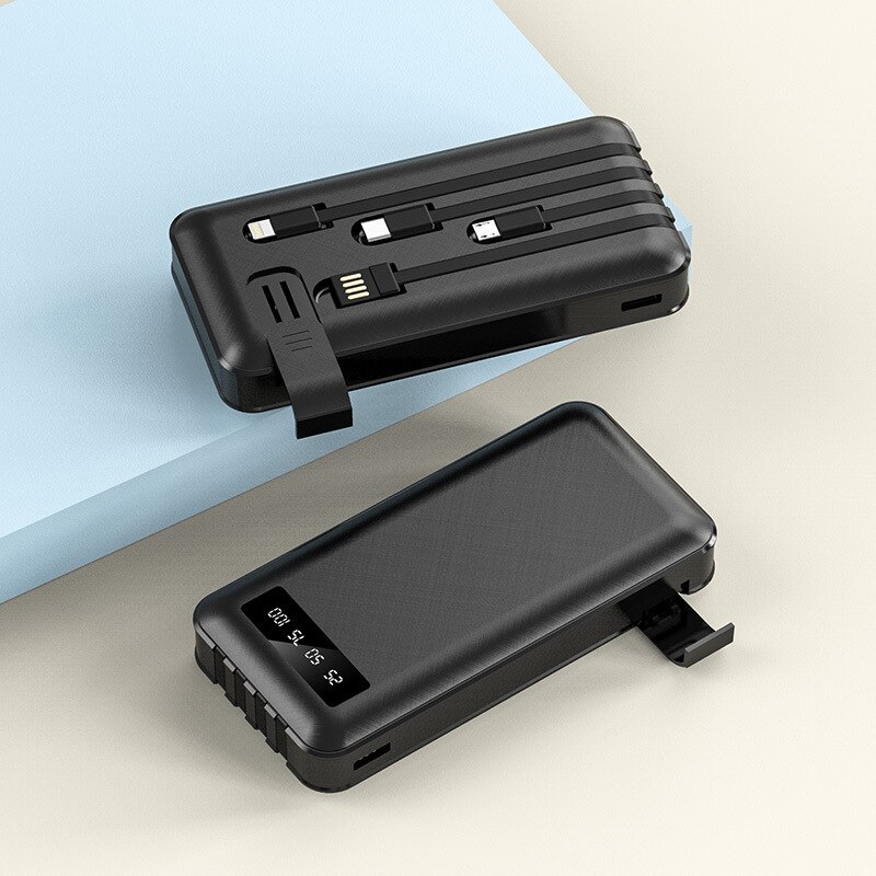 20000mAh Uitra Große Kapazität Gebaut in Kabel Energie Bank Tragbare LED Digital Anzeige Bildschirm Energie Für iPhone 12 Profi huawei