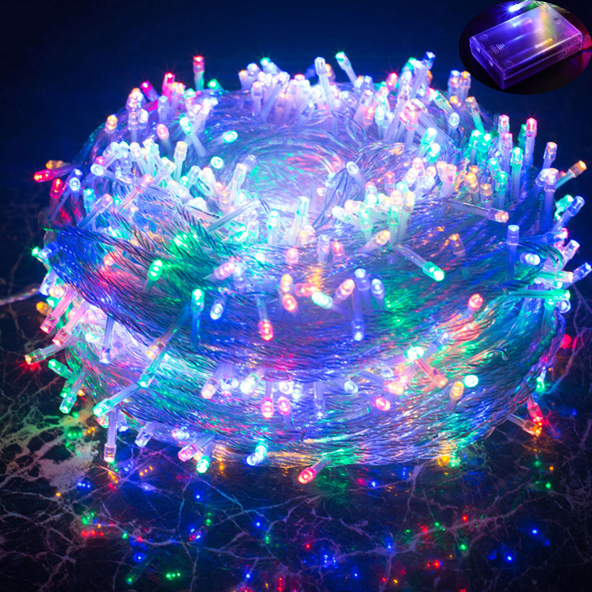 1/2/3//10m LED-Lichterketten wasserdichte Batterie Fee Girlande Licht Lampe Weihnachten Hochzeits feier Dekoration Beleuchtung: RGB / 13W