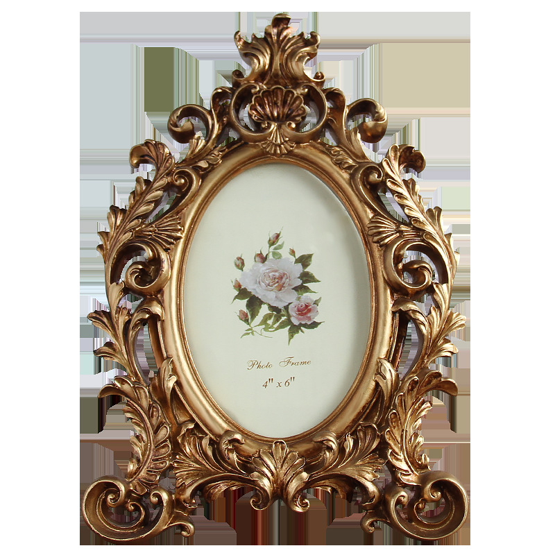 European Antique Old Elliptic Resin Home Staircase Classical Photo Frames Picture Frames Framework for A Photo
