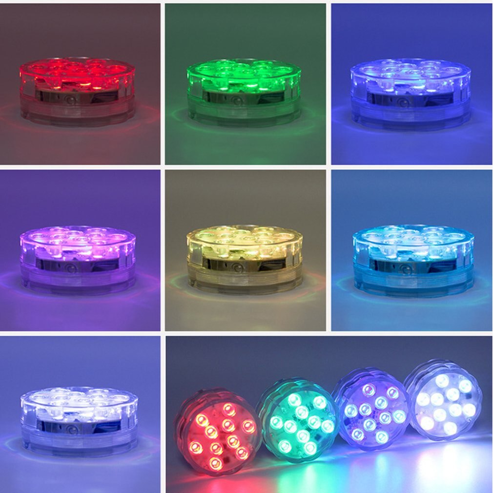 Icoco Rgb Submersible Licht Onderwater Led Licht Met Afstandsbediening Voor Zwembad Licht Battery Operated Garden Party Decor