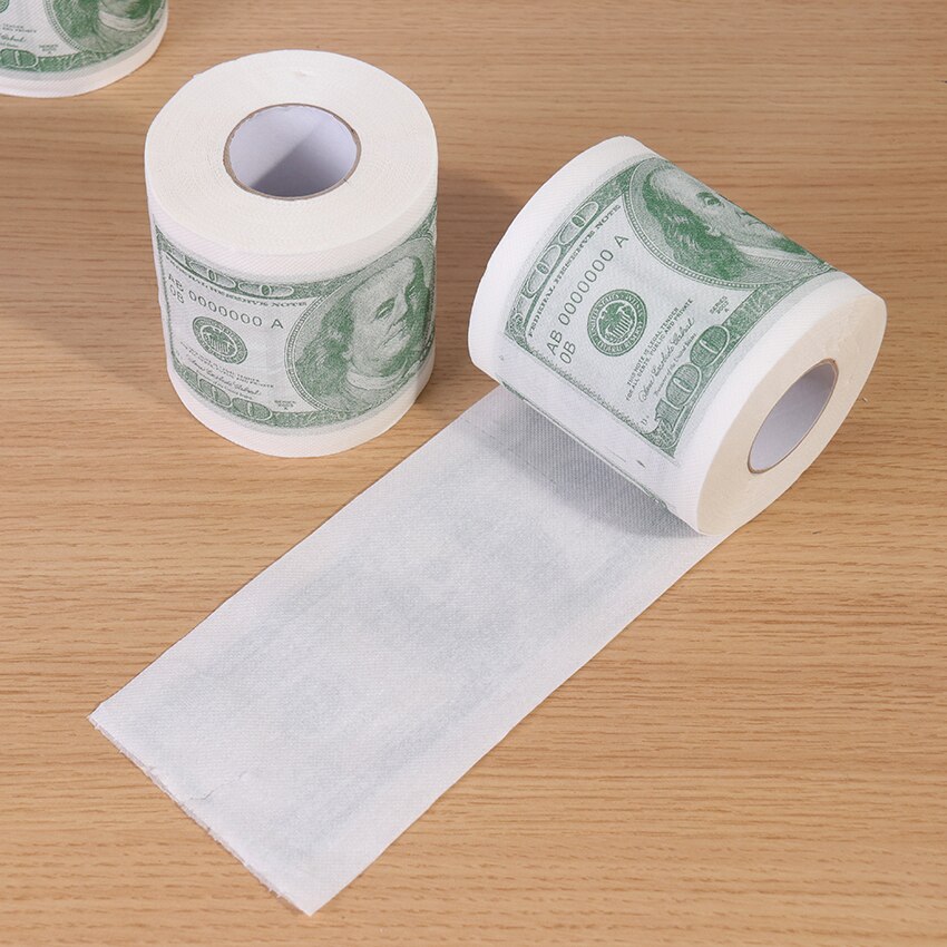 1 rouleau de papier toilette imprimé, pâte de bois, cent Dollars, papier à rouler amusant, papier toilette humoristique, nouveauté , fournitures pour la maison