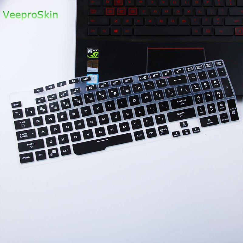 Laptop tastatur cover beskytter til asus tuf gaming  f15 fx506li fx506lh fx506 /  asus tuf  f17 fx706li fx706 fa706 gaming: Sort