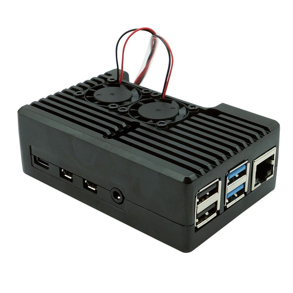 Dual Fans Raspberry Pi 4 Model B Aluminium Metal Case Met Super Twee Koelventilator Met Koellichamen Voor Raspberry pi 4