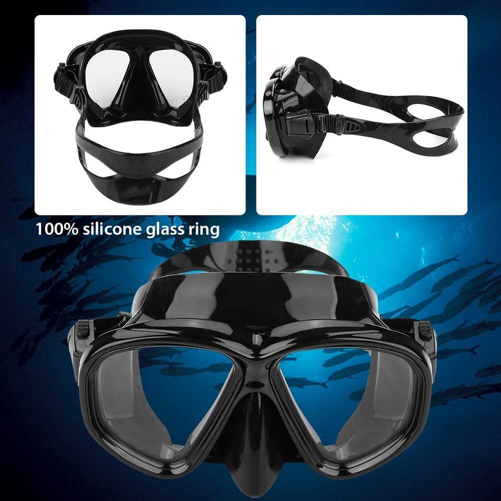 Swimming Diving Mask Goggles Toughened Tempered Glass Anti Fog Spearfishing Scuba Mask for Spearfishing Gear Swimming Snorkeling