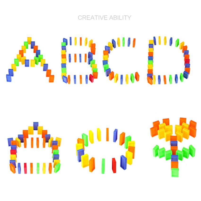 120pcs Domino set with Elevator kit Develop Ability and Enhance self-confidence Educational Plasti Bricks Toys Gft