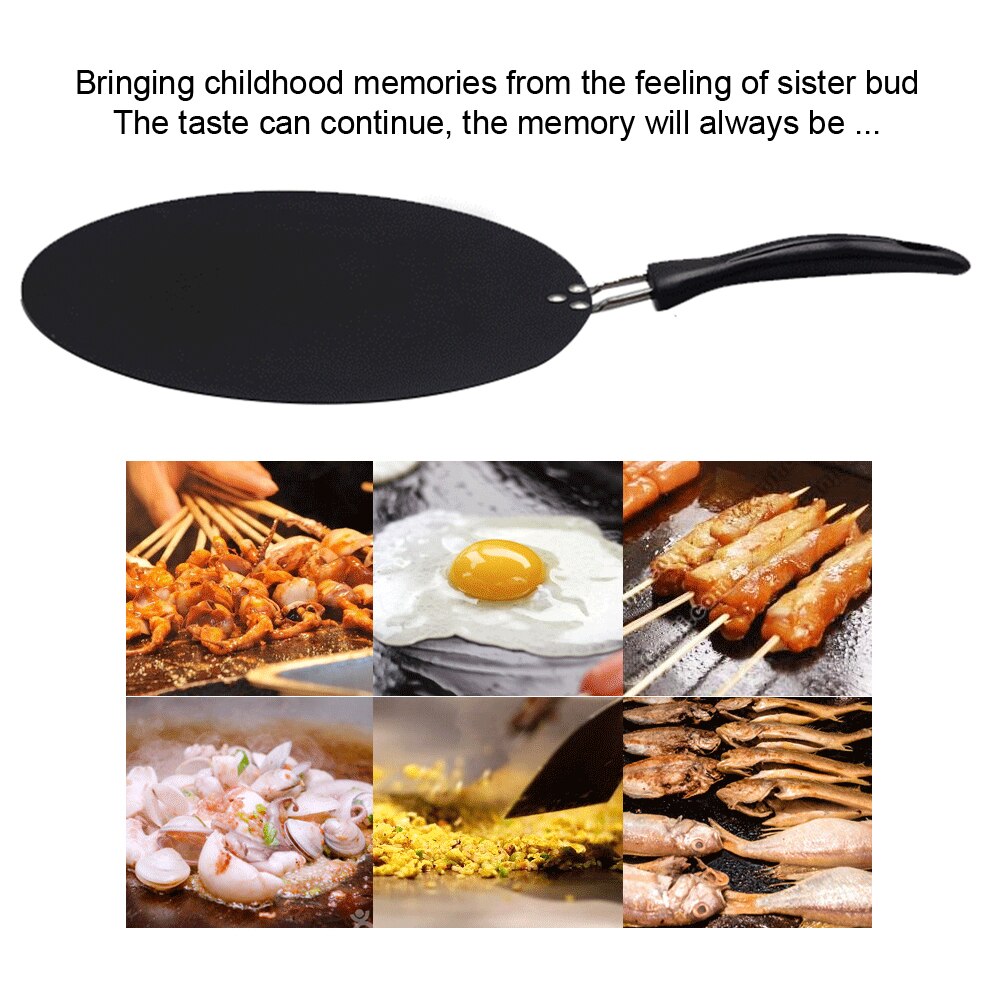 Gasfornuis Ronde Koken Pannenkoek Pan Keuken Accessoire Bakken Tool Koekenpan Platte Basis Verdikt Inductie Fornuis Omelet Non Stick